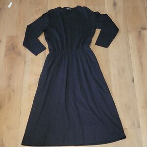 Lands End Black Long Sleeved Maxi Dress Size Large Great Quality